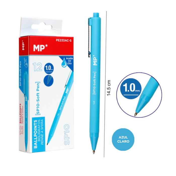 Esferográfica Óleo Azul Claro 1mm