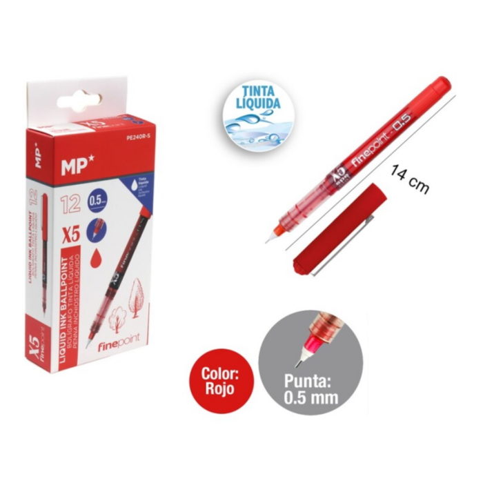 Esferográfica Tinta Líquida Vermelho 0.5mm