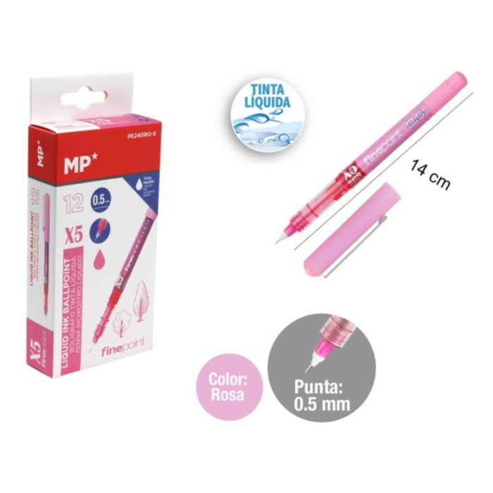 Esferográfica Tinta Líquida Rosa 0.5mm