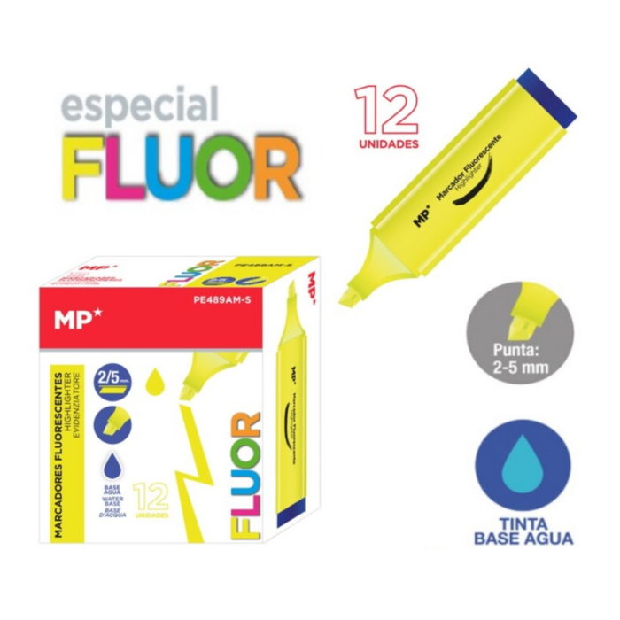 Marcador Fluorescente Amarelo 2-5mm