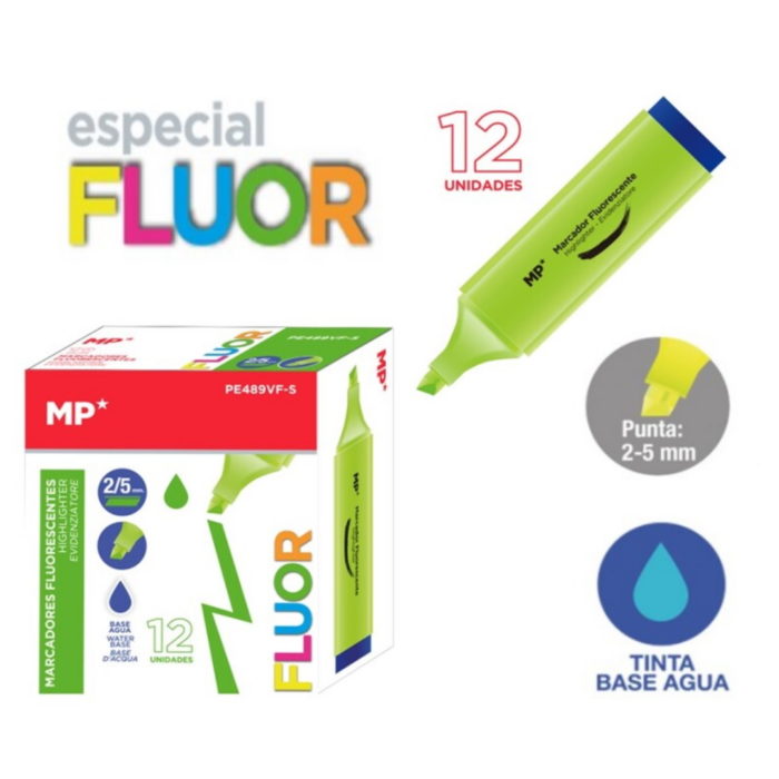 Marcador Fluorescente Verde 2-5mm