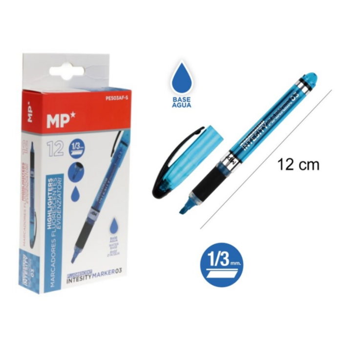 Caneta Marcador Fluorescente Azul 1/3mm