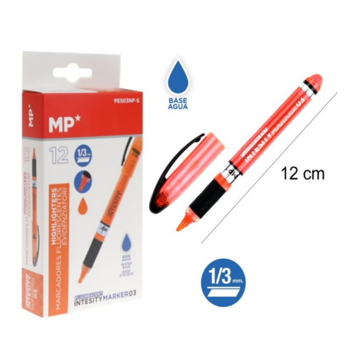 Caneta Marcador Fluorescente Laranja 1/3mm