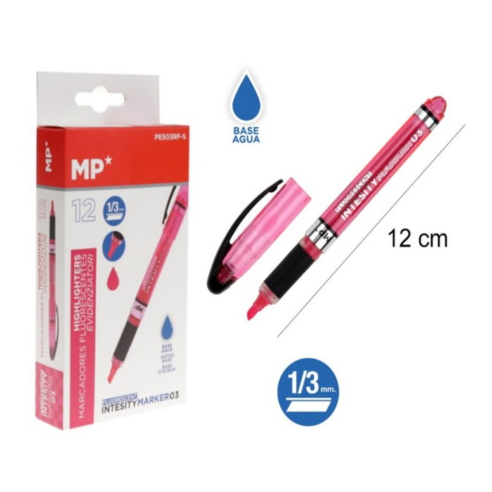 Caneta Marcador Fluorescente Rosa 1/3mm