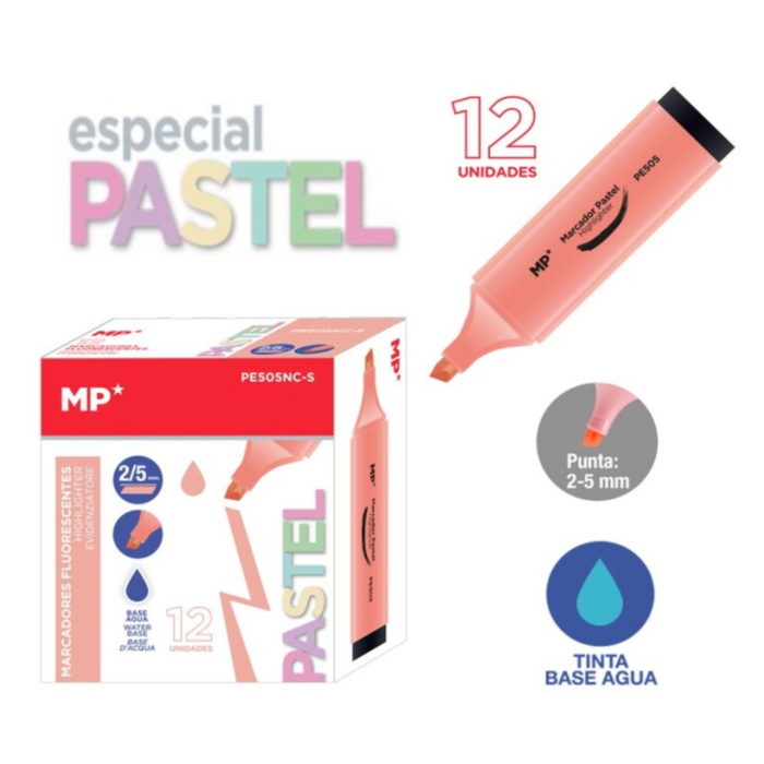 Marcador Pastel Laranja Claro 2-5mm