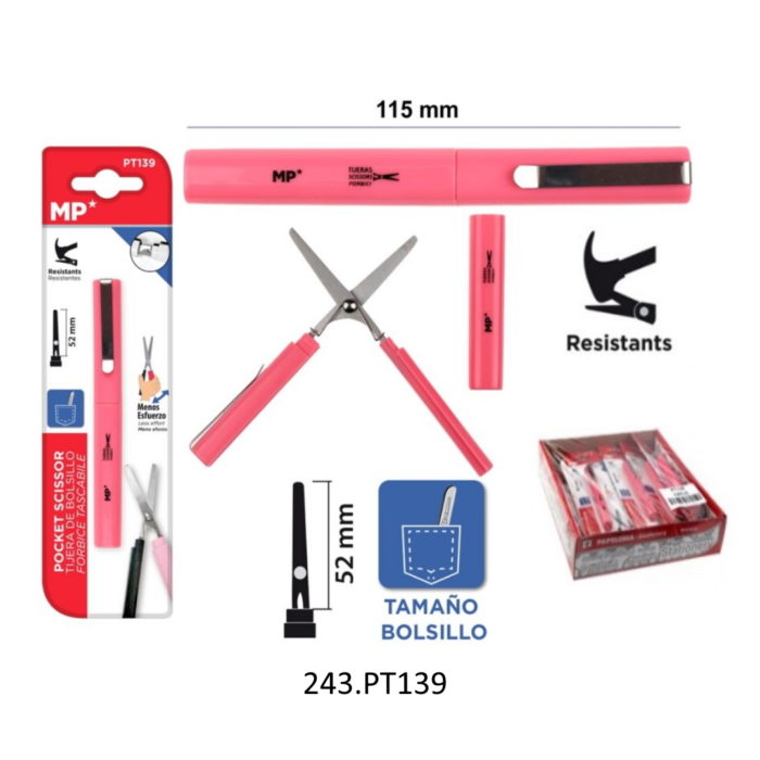 Tesoura de Bolso Rosa 115mm