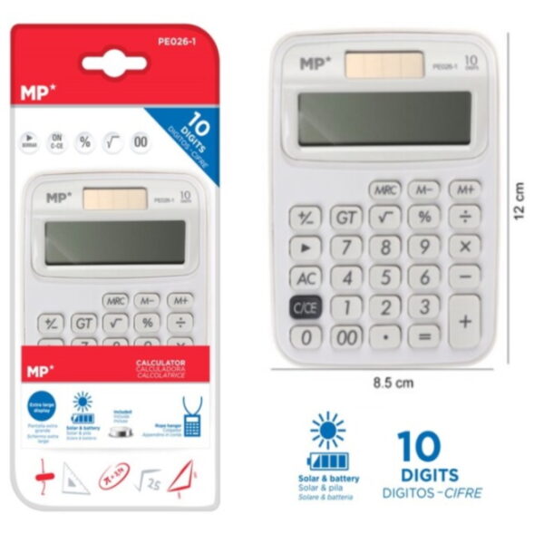 Calculadora Solar e Pilhas 10 Digitos