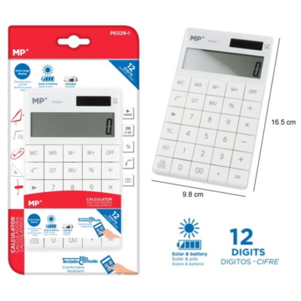 Calculadora Solar e Pilhas 12 Digitos