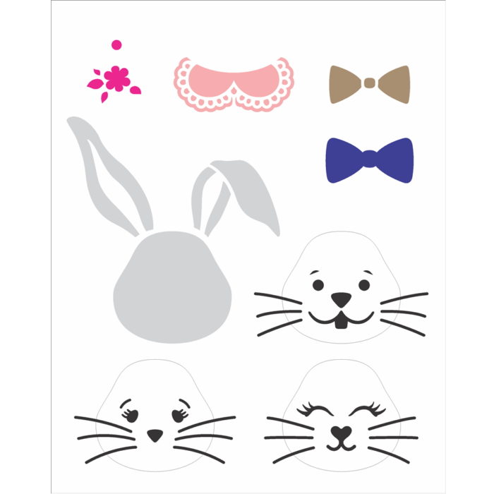 Stencil Opa 20X25 Rosto Coelhos