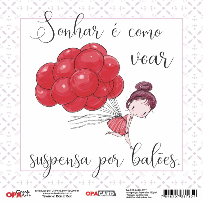 Papel Scrap Balões 4 150x150mm