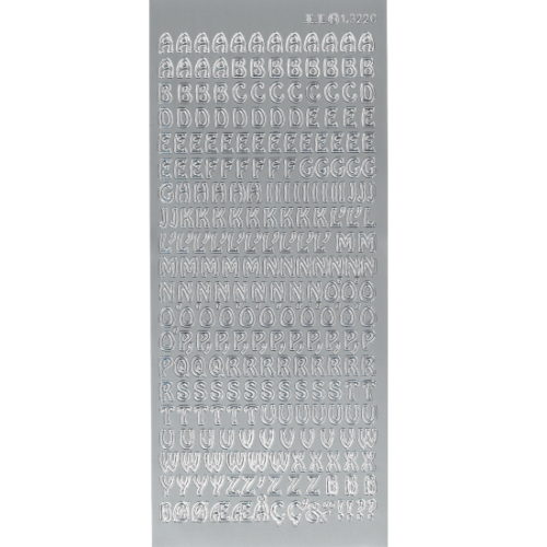 Sticker Alfabeto Caps Prata