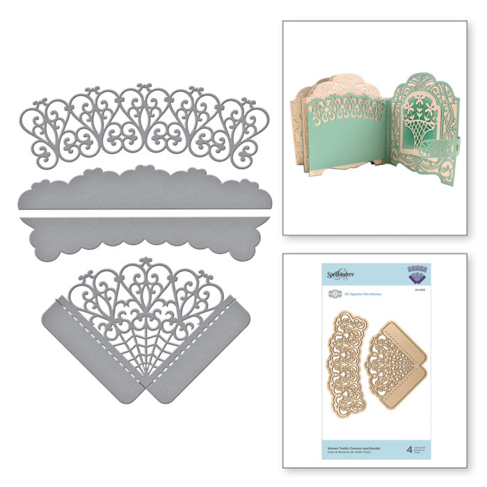 Cortante Spellbinders Woven Trellis Corners ~115x60mm