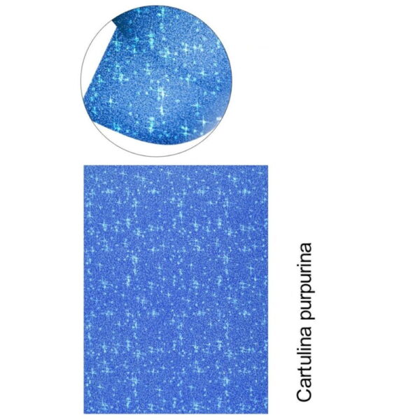 Cartolina Purpurina Azul A-4 Pack 25fls. 250gr.