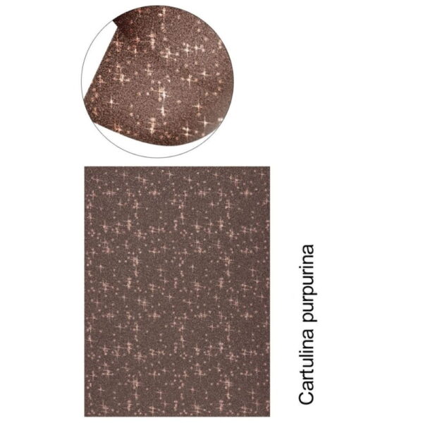 Cartolina Purpurina Castanho A-4 Pack 25fls. 250gr.