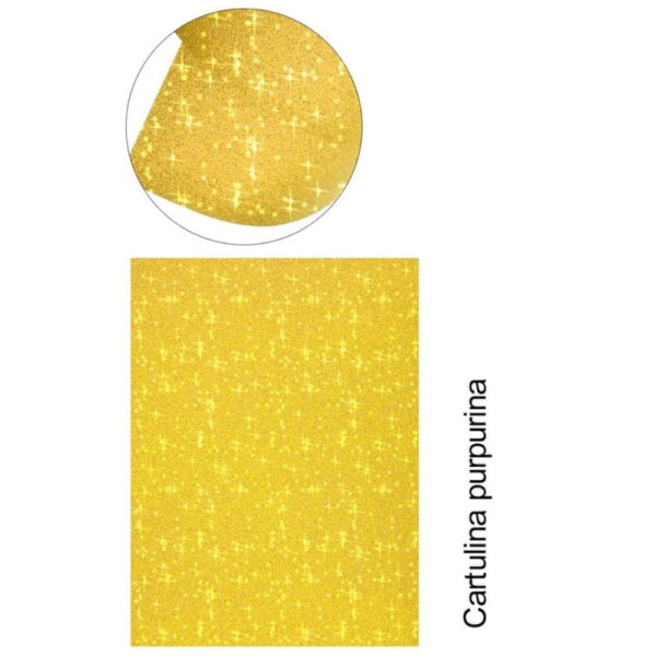 Cartolina Purpurina Ouro A-4 Pack 25fls. 250gr.