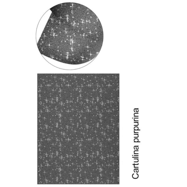 Cartolina Purpurina Preto A-4 Pack 25fls. 250gr.