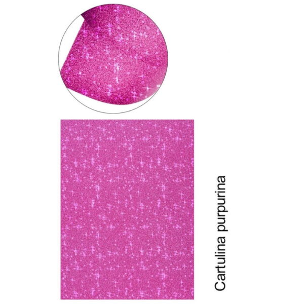 Cartolina Purpurina Rosa A-4 Pack 25fls. 250gr.