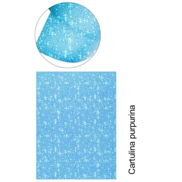 Cartolina Purpurina Turquesa A-4 Pack 25fls. 250gr.