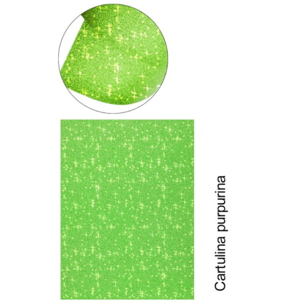 Cartolina Purpurina Verde Claro A-4 Pack 25fls. 250gr.