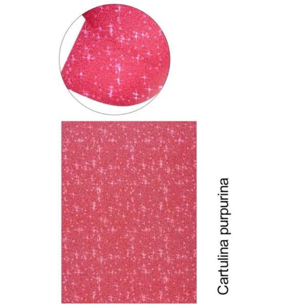 Cartolina Purpurina Vermelho A-4 Pack 25fls. 250gr.