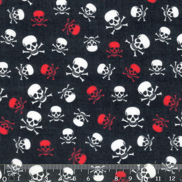 Tecido Algodão Caveira Multi Negro 1,50Mts.