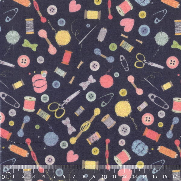 Tecido Algodão Estampado Costura Marino 1,50Mts.