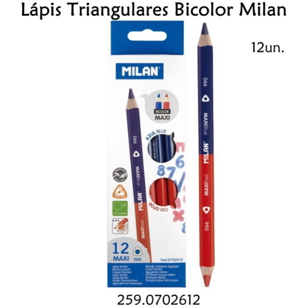 Lápis Triangular Bicolor Milan 12un.