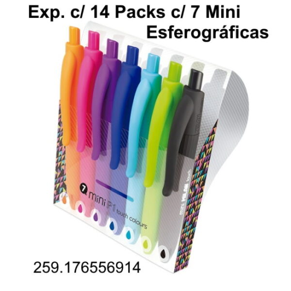 Esferográfica Mini Milan Exp. c/ 14 Packs c/ 7 un.