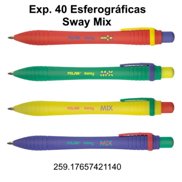 Esferográfica Sway Mix Milan  Exp. 40un.