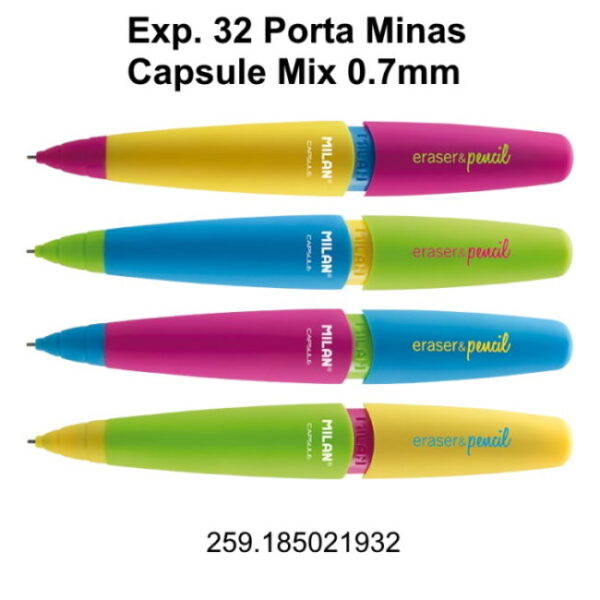 Porta Minas Capsule Mix 0.7mm Milan Exp. 32un.