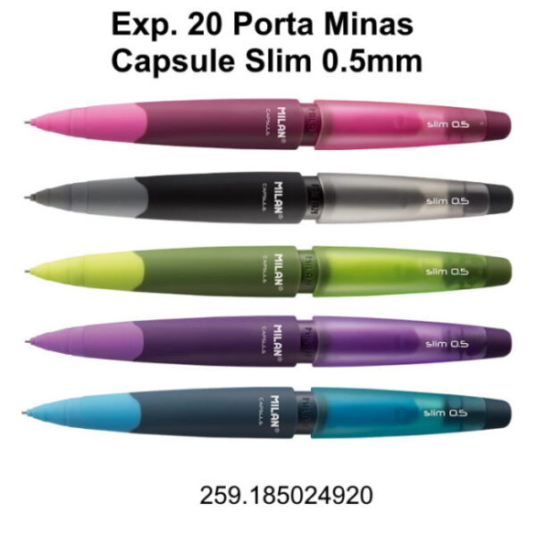 Porta Minas Capsule Slim 0.5mm Milan Exp. 20un.