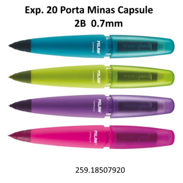 Porta Minas Capsule 2B 0.7mm Milan Exp. 20un.