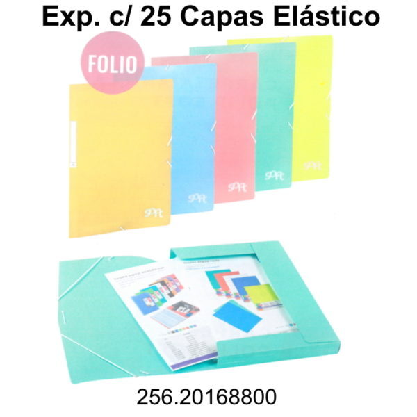 Capas Folio c/ Elástico Sortido Carchivo Exp.25un.