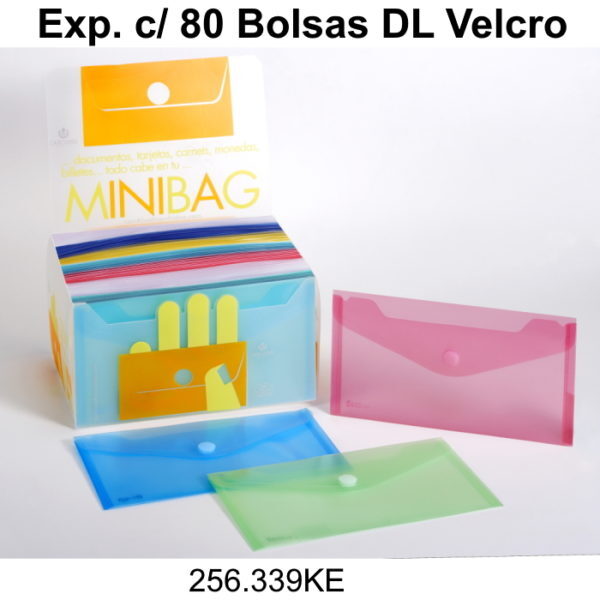 Bolsas DL Velcro Carchivo 225x125mm Exp.80un.