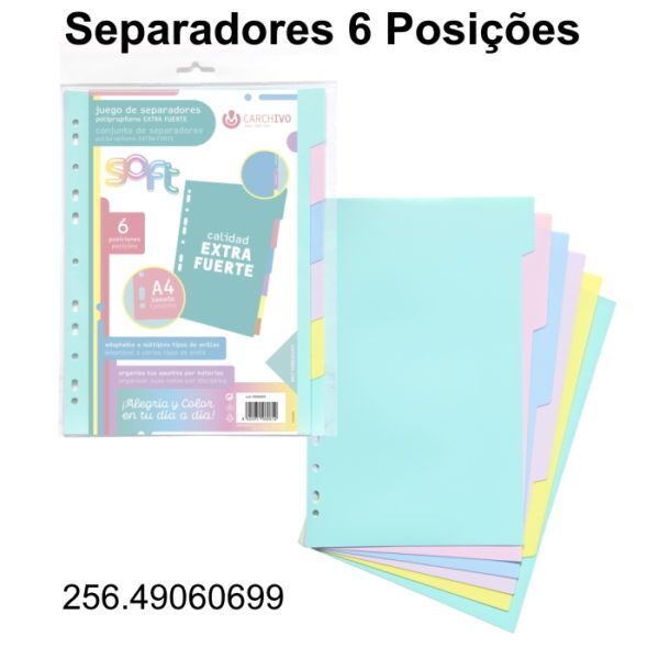 Separadores Soft Carchivo 6 Posições A4