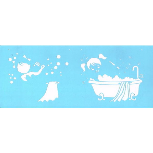 Stencil Opa 17x42 Menina Banho