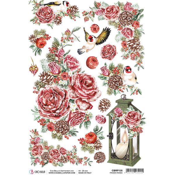 Papel Arroz Frozen Roses A-4