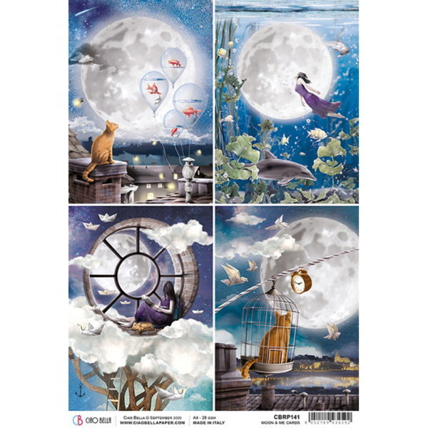 Papel Arroz Moon & Me Cards A-4