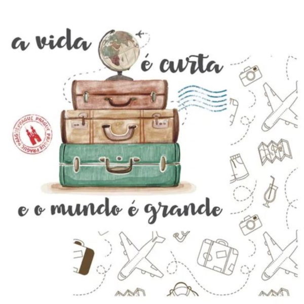 Papel Scrap Viagem 1  150x150mm