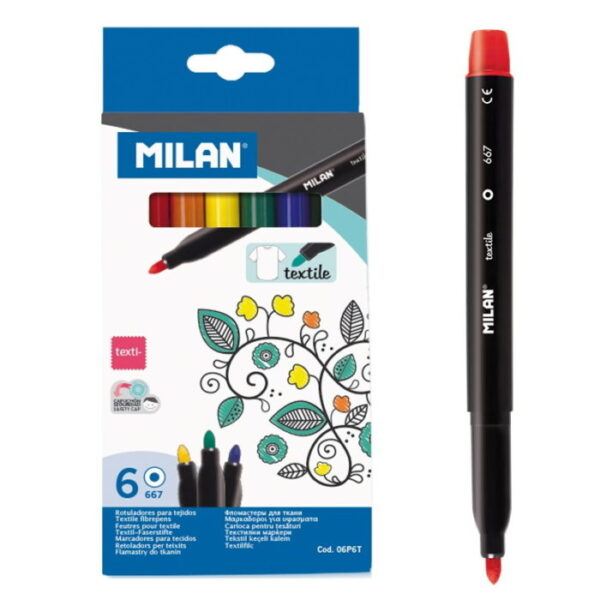 Rotuladores Textil Milan 6un.