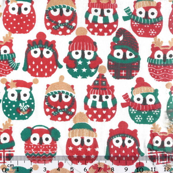 Tecido Algodão Corujas Ouro 1,60Mts.