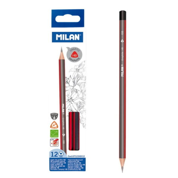 Lápis Grafite Triangular HB 133 Milan 12un.