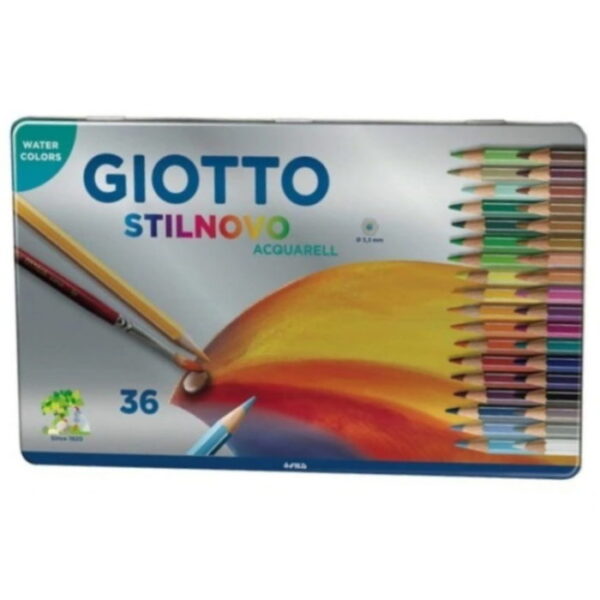 Lápis Cor Giotto  Stilnovo Aguarela cx.36un. Metal