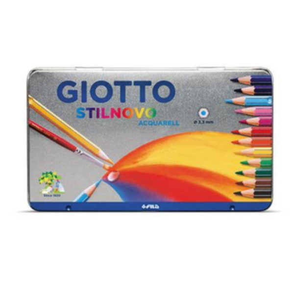 Lápis Cor Giotto Stilnovo Aguarela cx.12un. Metal