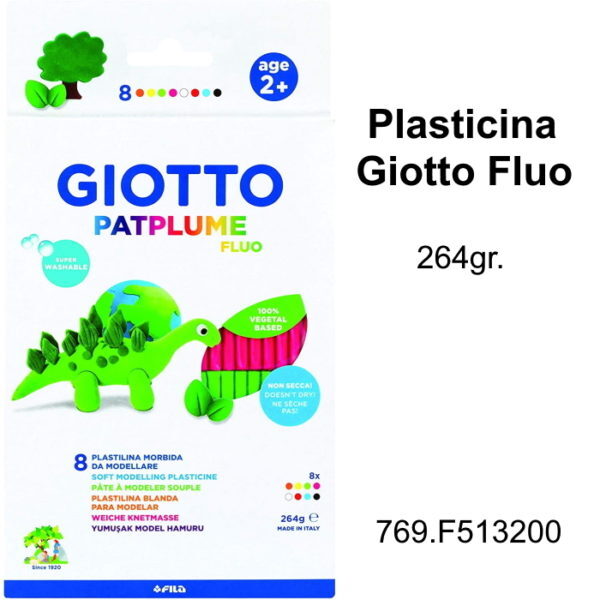 Plasticina Patplume Neon Giotto 8x33gr.