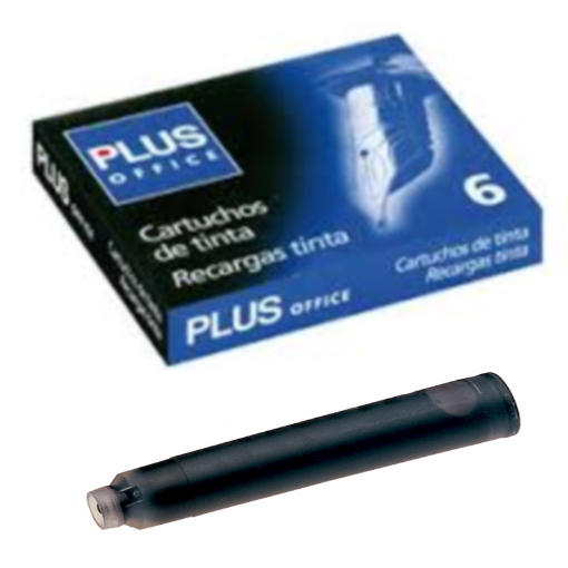 Cartucho Tinta Permanente Plus Azul 6un.