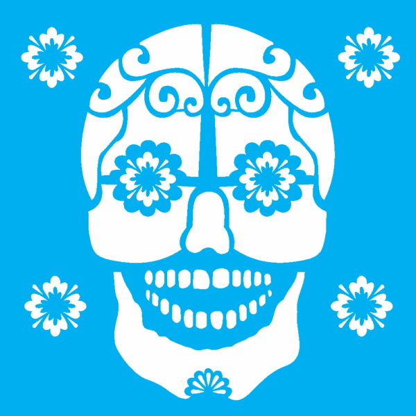 Stencil Opa 10x10 Caveira Mexicana
