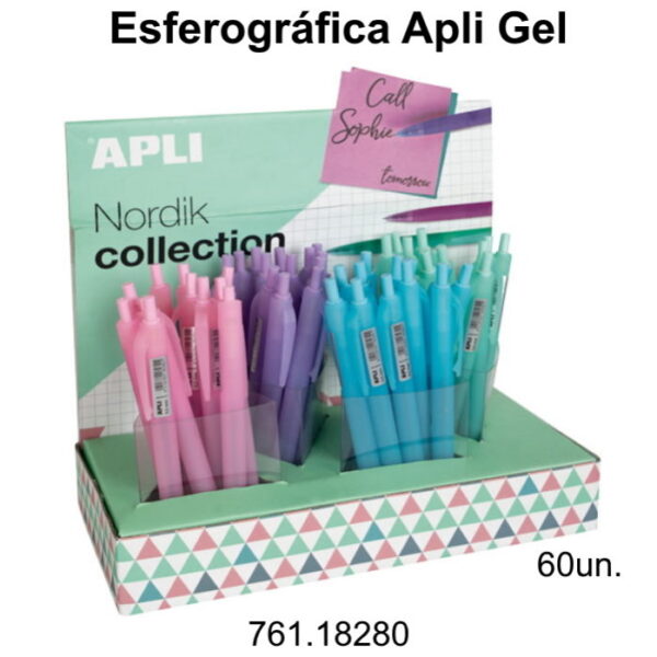 Esferográfica Gel Apli Exp.60un.