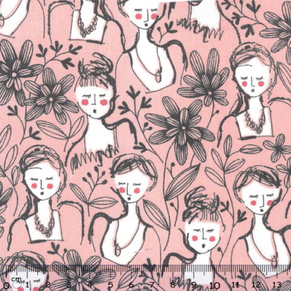 Tecido Algodão Floral Girl Rose  1,60Mts.