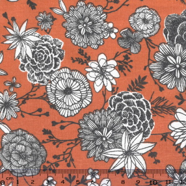 Tecido Algodão Floral Paprika  1,60Mts.